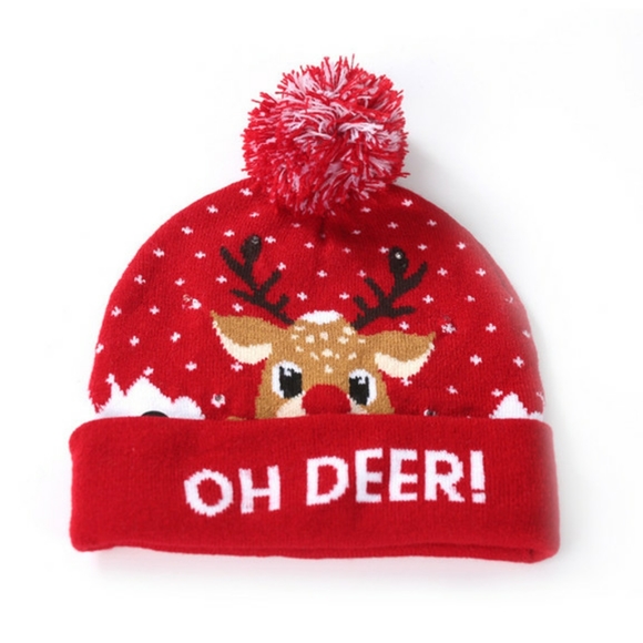 Oh Deer Light up Christmas Hat - Picture 2 of 2